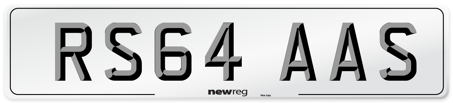 RS64 AAS Number Plate from New Reg